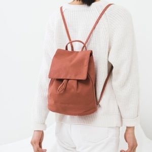 BAGGU Canvas Mini Backpack in Terracotta